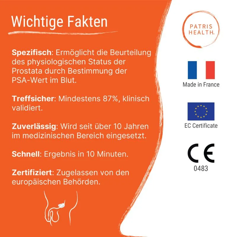 Patris Health® Prostata-PSA Selbsttest – wichtige Fakten und Zertifizierungen