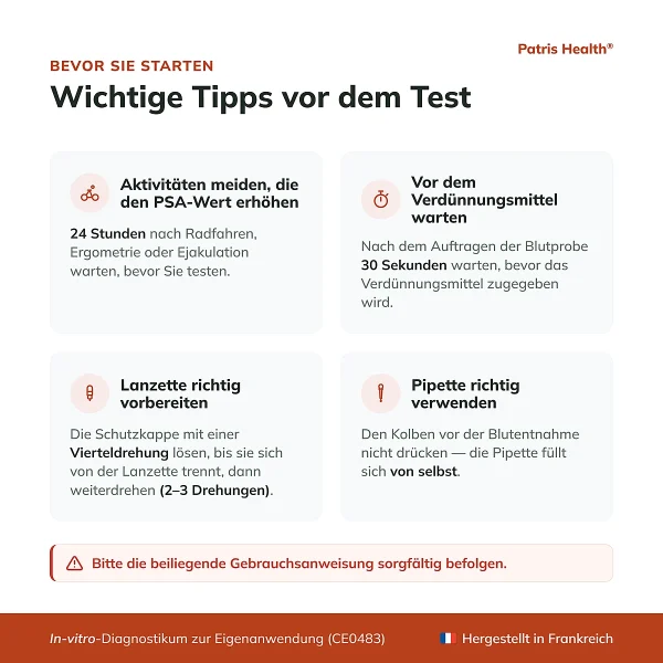 Wichtige Tipps vor dem Test