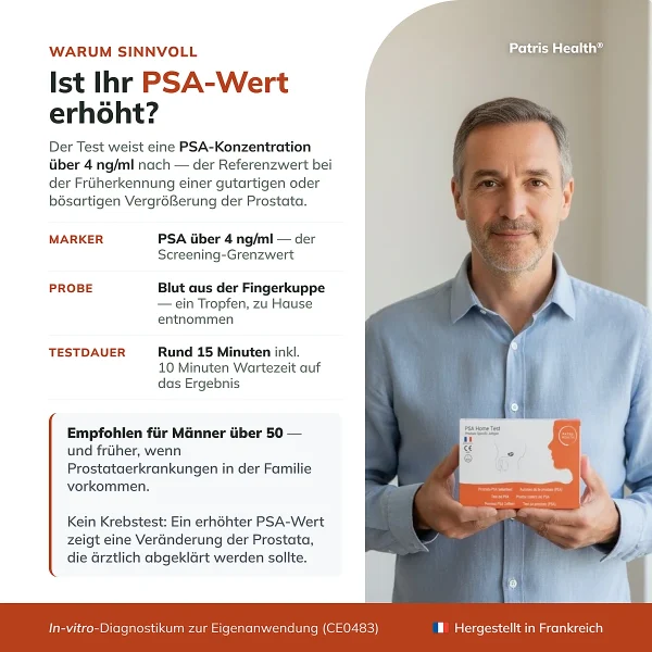 Patris Health PSA-Selbsttest – Testzweck und wichtige Informationen