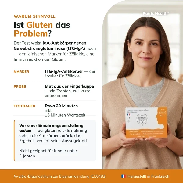 Patris Health Zöliakie-Selbsttest – Testzweck und wichtige Informationen
