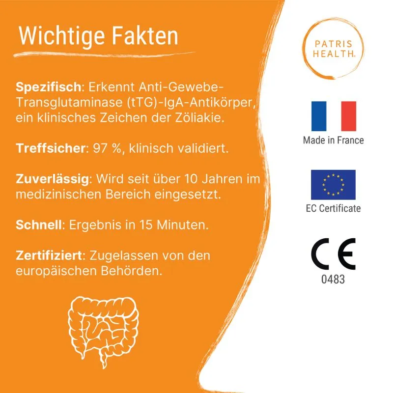 Wichtige Fakten zum Patris Health Zöliakie Selbsttest – klinisch validiert und zuverlässig