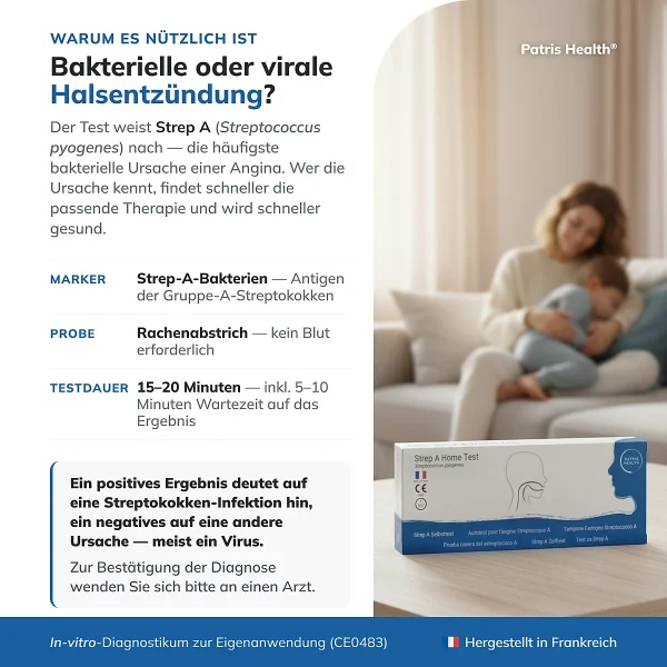 Streptokokken-A-Selbsttest als erster Check bei Verdacht auf Strep A