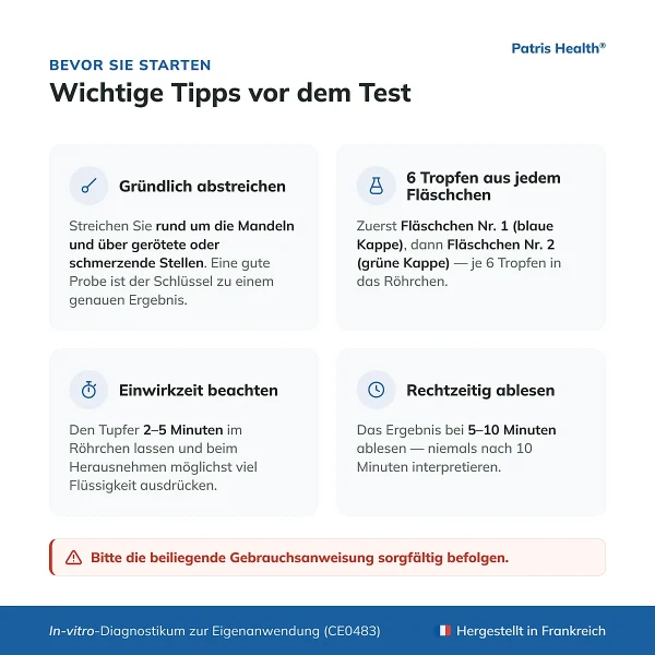 Wichtige Tipps zur richtigen Anwendung des Streptokokken-A-Selbsttests