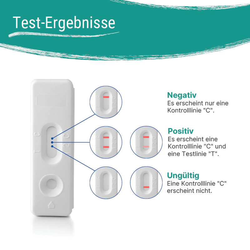 Beispiele für Testergebnisse des Allergie Selbsttests – Positiv, Negativ und Ungültig