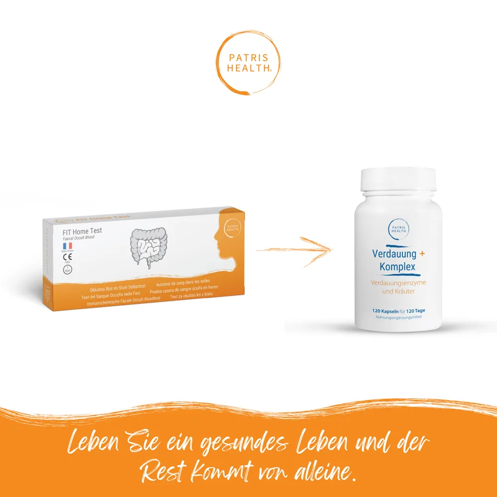 Patris Health FIT Home Test mit Verdauung+ Komplex Nahrungsergänzung