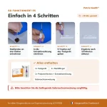 Anleitung zur Anwendung des Patris Health Calprotectin-Selbsttest in 4 Schritten
