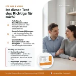 Infografik, fur wen der Patris Health Calprotectin-Selbsttest geeignet ist