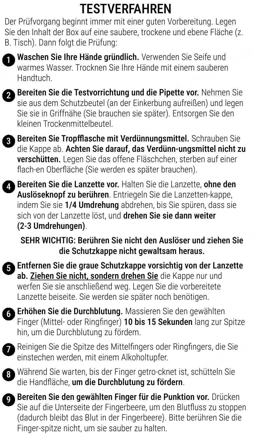 Patris Health CRP-Selbsttest Gebrauchsanweisung – das Testverfahren (Teil 1)