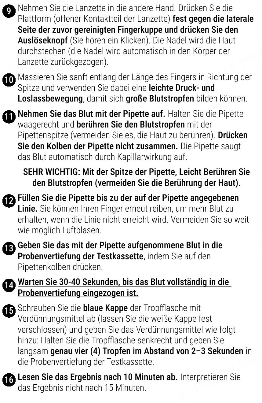 Patris Health Eisenmangel-Selbsttest Gebrauchsanweisung – das Testverfahren (Teil 2)