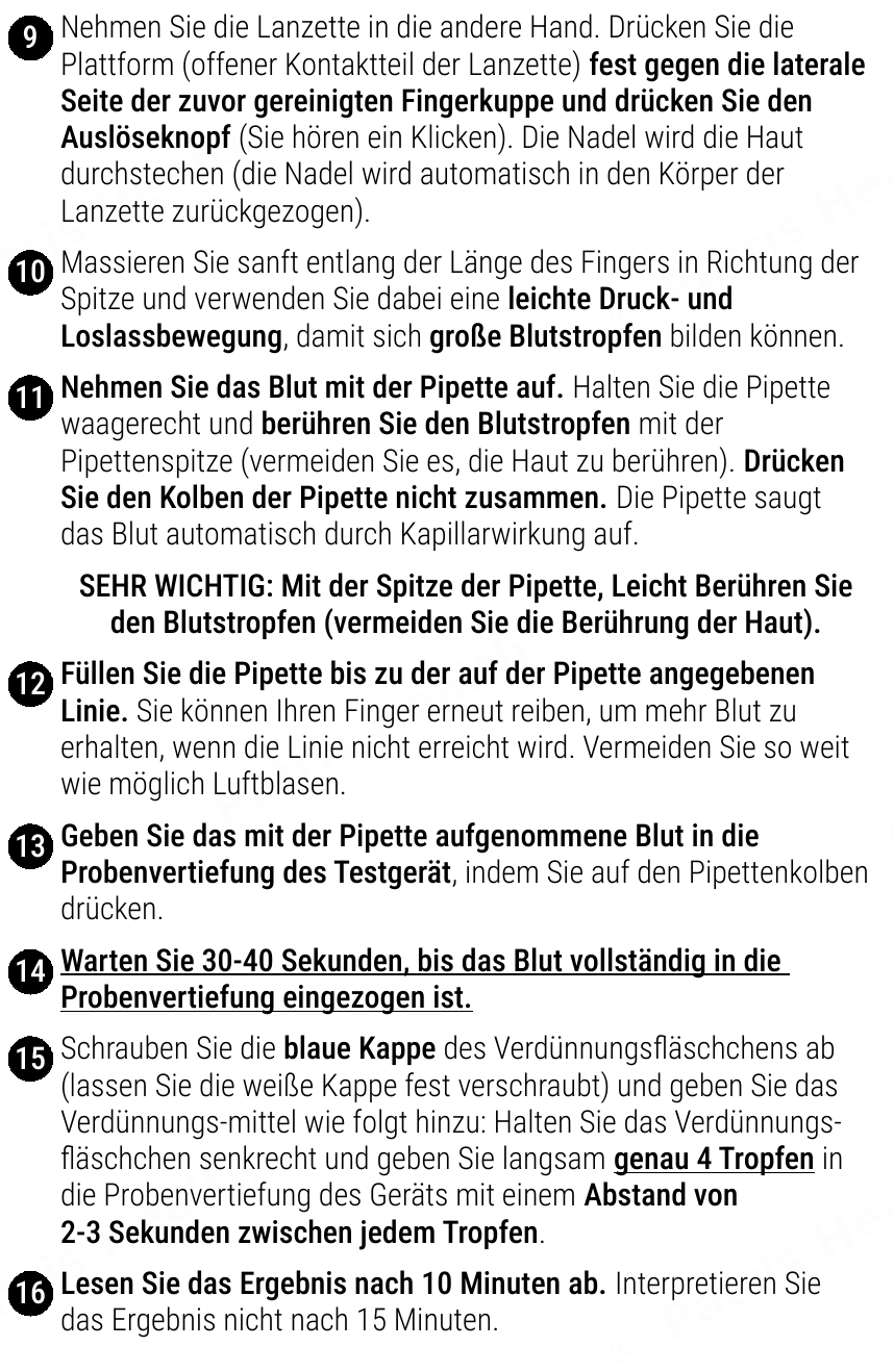 Patris Health Schilddrüsen-TSH-Selbsttest Gebrauchsanweisung – das Testverfahren (Teil 2)